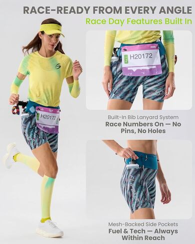 FlipBelt Women's Trail Running Compression Shorts - Black - M in Kuwait