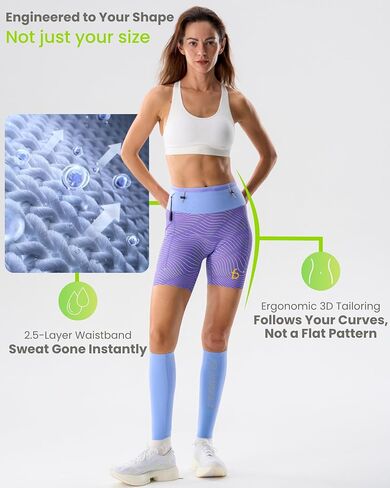 FlipBelt Women's Trail Running Compression Shorts - Black - M in Kuwait