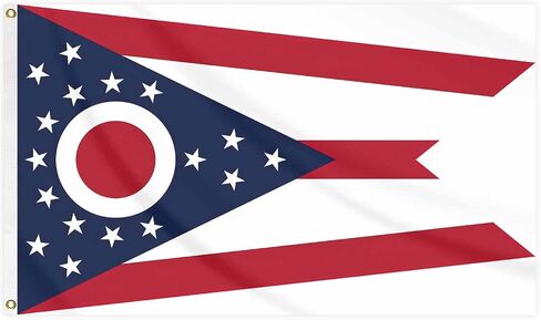 Ohio State Flag Simple Banner 3x5FT Indoor Walls, Outdoor Gardens, Decks, Car, Flags Decorations in Kuwait