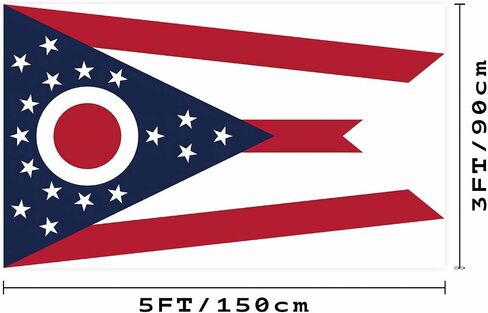 Ohio State Flag Simple Banner 3x5FT Indoor Walls, Outdoor Gardens, Decks, Car, Flags Decorations in Kuwait