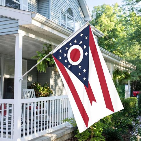 Ohio State Flag Simple Banner 3x5FT Indoor Walls, Outdoor Gardens, Decks, Car, Flags Decorations in Kuwait