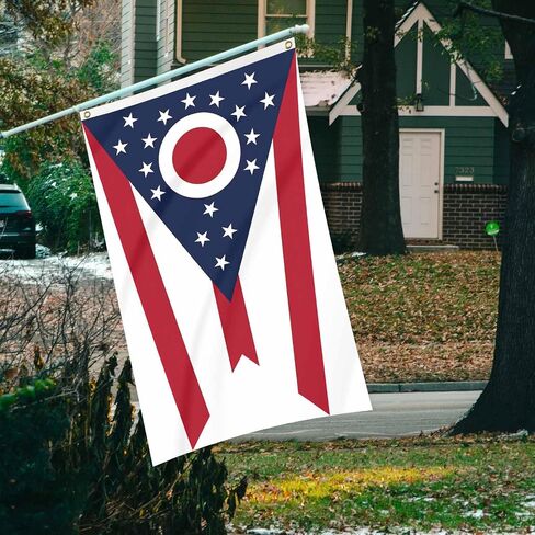 Ohio State Flag Simple Banner 3x5FT Indoor Walls, Outdoor Gardens, Decks, Car, Flags Decorations in Kuwait