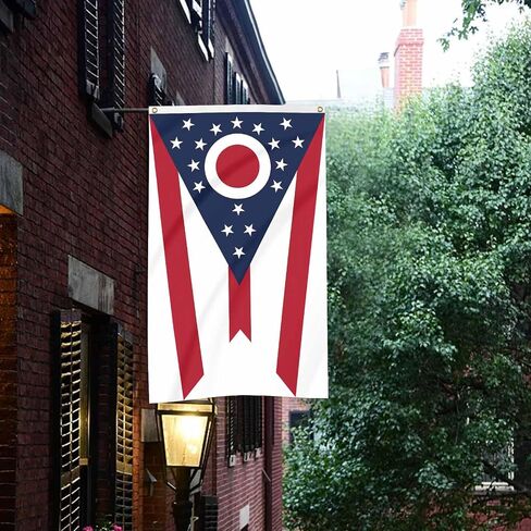 Ohio State Flag Simple Banner 3x5FT Indoor Walls, Outdoor Gardens, Decks, Car, Flags Decorations in Kuwait