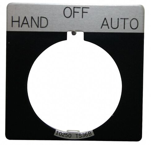 Eaton 30mm Square Hand-Off-Auto Legend Plate, Aluminum, Black in Saudi Arabia