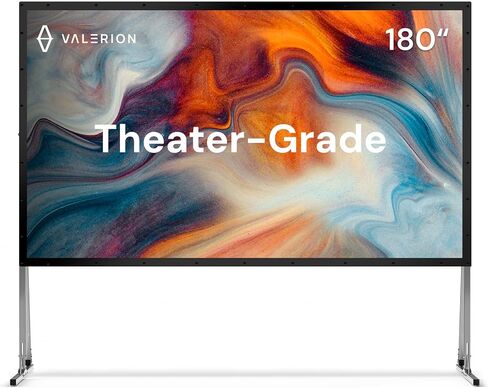 Valerion 200" Outdoor Projector Screen with Stand – 3-Min Setup, Wheeled Carry Bag, 4K/8K UHD Support, Freestanding, Portable Alloy Frame, 16:9 HD, Lightweight for Camping, Backyard, Home Theater in Saudi Arabia