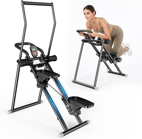 Stair Stepper Ab Machine for Home Gym, Multi-functional Full-Body Workout Equipment, Compact Folding Stair Climber with Oversized Pedal, 90% Pre-Assembled Stairmaster in Kuwait