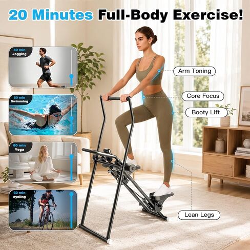 Stair Stepper Ab Machine for Home Gym, Multi-functional Full-Body Workout Equipment, Compact Folding Stair Climber with Oversized Pedal, 90% Pre-Assembled Stairmaster in Kuwait