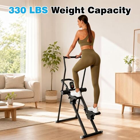 Stair Stepper Ab Machine for Home Gym, Multi-functional Full-Body Workout Equipment, Compact Folding Stair Climber with Oversized Pedal, 90% Pre-Assembled Stairmaster in Kuwait