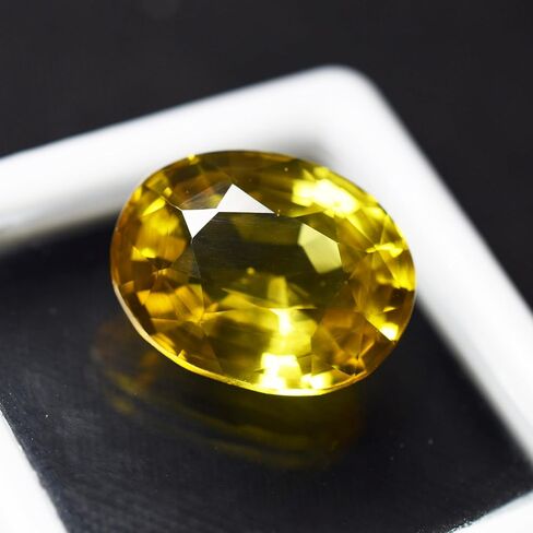 9.75 Ct Natural YELLOW Sapphire Oval Cut CERTIFIED Sapphire Rings Loose Gemstone in Kuwait