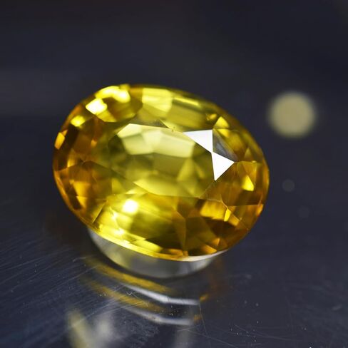 9.75 Ct Natural YELLOW Sapphire Oval Cut CERTIFIED Sapphire Rings Loose Gemstone in Kuwait