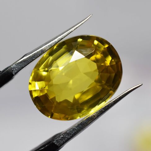 9.75 Ct Natural YELLOW Sapphire Oval Cut CERTIFIED Sapphire Rings Loose Gemstone in Kuwait