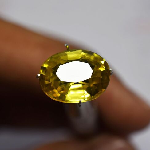 9.75 Ct Natural YELLOW Sapphire Oval Cut CERTIFIED Sapphire Rings Loose Gemstone in Kuwait