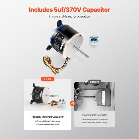 Happybuy 3108706.916 RV AC Fan Motor Compatible with Dometic Brisk Air I Model – Single Phase, 1/5HP AC115V 2.6A, 1650 RPM (3-Speed Motor) in Kuwait