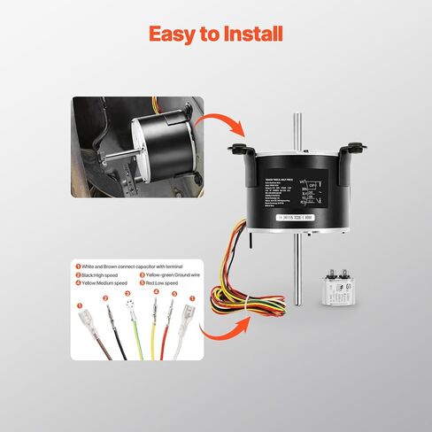 Happybuy 3108706.916 RV AC Fan Motor Compatible with Dometic Brisk Air I Model – Single Phase, 1/5HP AC115V 2.6A, 1650 RPM (3-Speed Motor) in Kuwait