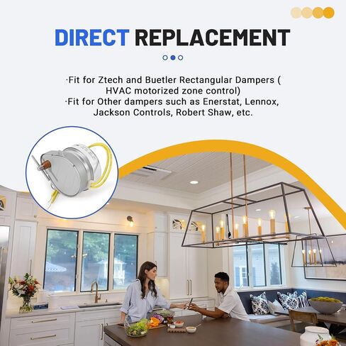 37944L Synchron Motor, Fit for Ztech and Buetler Dampers - Replace 24 Volt Synchronous Damper Motor, Left-Hand Rotation, Yellow Wire in Kuwait