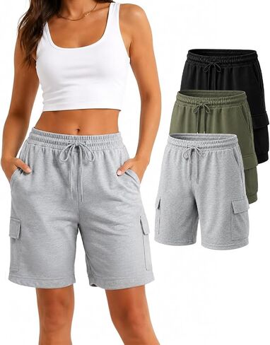 Liloak Cargo Shorts Women Pack Sweat Shorts برمودا كاجوال للصيف in Kuwait