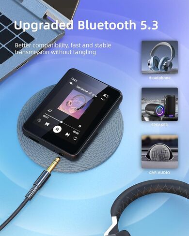 مشغل MP3 سعة 64 جيجابايت للأطفال، مشغل موسيقى محمول مقاس 2.4 بوصة مع مكبر صوت، راديو FM، مسجل صوت، كتاب إلكتروني، شاشة لمس كاملة، يدعم ما يصل إلى 256 جيجابايت، سماعات أذن متضمنة (بدون WiFi) in Kuwait