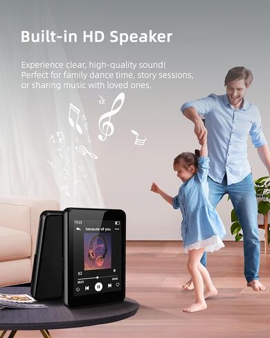 مشغل MP3 سعة 64 جيجابايت للأطفال، مشغل موسيقى محمول مقاس 2.4 بوصة مع مكبر صوت، راديو FM، مسجل صوت، كتاب إلكتروني، شاشة لمس كاملة، يدعم ما يصل إلى 256 جيجابايت، سماعات أذن متضمنة (بدون WiFi) in Kuwait