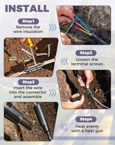 Waterproof Underground Wire Splice Kit Fit for 14/3 to 8/3 UF Cables, 600V Direct Burial in Kuwait