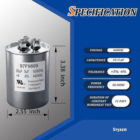 97F9899 Round Capacitor 35 5 Uf Mfd 440 Volt Replacement for Z97F9899 in Kuwait