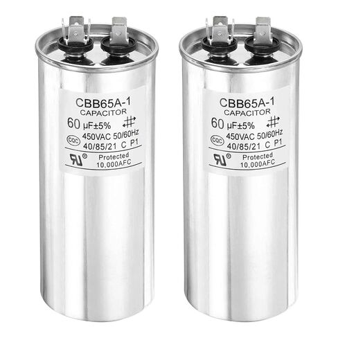 MECCANIXITY 1 Pcs CBB65 Capacitor, 100uF 450V Run Round Capacitor for AC Electric Motor Start HVAC Compressor Generator Air Condenser Straight Cool Heat Pump in Kuwait