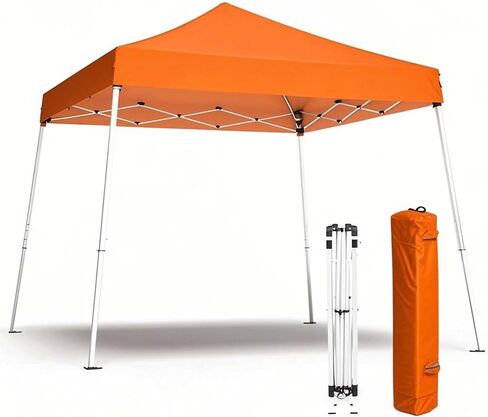 Shades 10x10 Pop Up Canopy, Heavy Duty Beach Tent with Carrying Bag for Easy Moving, Sun Shelter for Parties, Events, Camping, Outdoor Gazebo with 420D PU Coated Waterproof White Fabric in Kuwait