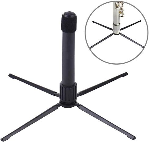 Portable Foldable Flute Stand with Detachable Base and Felt Pad for Clarinet Rest Rack Holder(black) in Kuwait