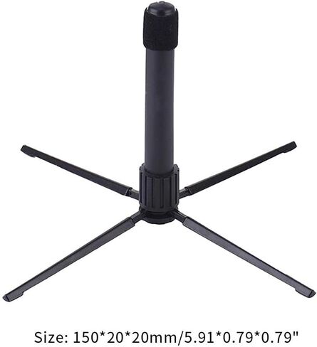 Portable Foldable Flute Stand with Detachable Base and Felt Pad for Clarinet Rest Rack Holder(black) in Kuwait