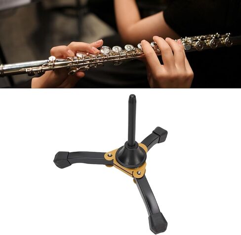 Qqmora Flute Clarinet Stand Heavy Duty Foldable Portable Tripod Stand Holder for Woodwind Instruments with Rubber Protective Covers and Thickened Pipe for Enhanced Stability in Kuwait