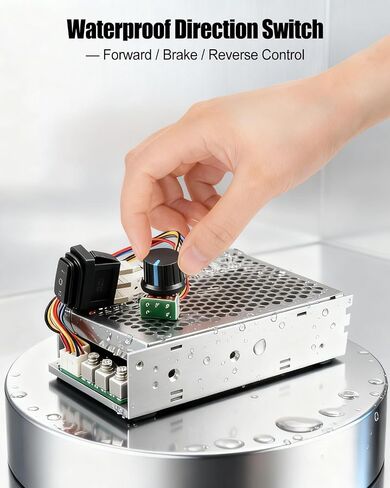 Industrial PWM DC Motor Speed Controller 3500W 100A Max, DC 10-55V Brush Motor Controller with Forward-Brake-Reverse Switch & Adjustable Potentiometer Knob in Kuwait
