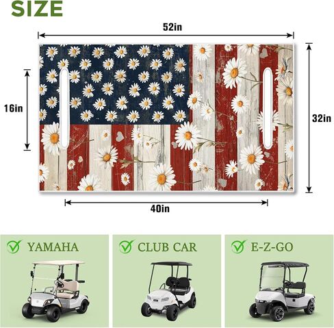 Independence Day Golf Cart Seat Covers American Flag Club Car Golf Cart Accessories 4th of July Golf Cart Decorations in Kuwait