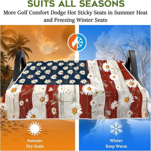 Independence Day Golf Cart Seat Covers American Flag Club Car Golf Cart Accessories 4th of July Golf Cart Decorations in Kuwait