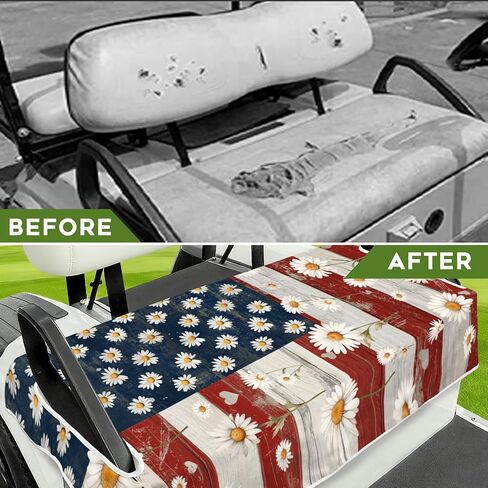 Independence Day Golf Cart Seat Covers American Flag Club Car Golf Cart Accessories 4th of July Golf Cart Decorations in Kuwait