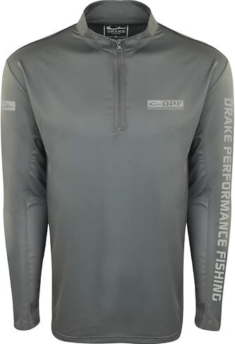 Drake Waterfowl Shield 4™ شبكي مقوس خلفي 1/4 سحاب L/S لؤلؤي مدخن XLarge in Kuwait