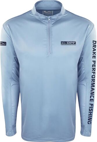 Drake Waterfowl Shield 4™ شبكي مقوس خلفي 1/4 سحاب L/S لؤلؤي مدخن XLarge in Kuwait