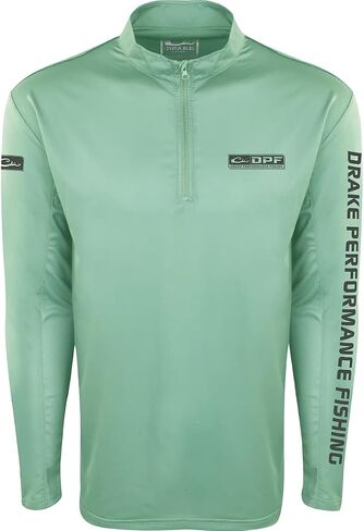 Drake Waterfowl Shield 4™ شبكي مقوس خلفي 1/4 سحاب L/S لؤلؤي مدخن XLarge in Kuwait