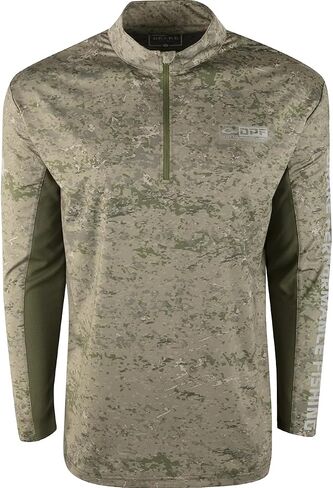 Drake Waterfowl Shield 4™ شبكي مقوس خلفي 1/4 سحاب L/S لؤلؤي مدخن XLarge in Kuwait