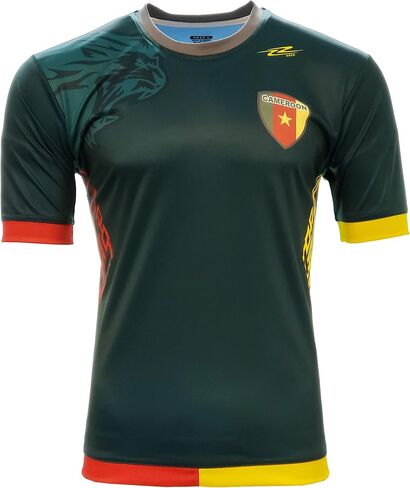 ARZA Men’s Cameroon Soccer Jersey Green - National Team Fan Design, Sublimated Football Shirt, Polyester, Round Neck in Kuwait