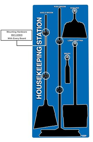 5S Housekeeping Shadow Board Broom Station Black/Gray (Board Only) in Kuwait