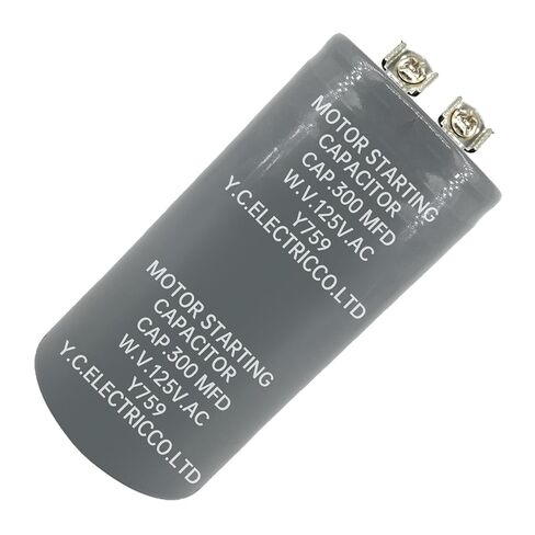 مكثف بدء تشغيل المحرك CD60 300 فائق التوهج 300 MFD 125VAC، مكثف بدء مستدير مع أطراف لولبية، شديد التحمل لضاغط الهواء، منشار الطاولة، المضخة وإصلاح محرك HVAC (عبوة واحدة) in Kuwait