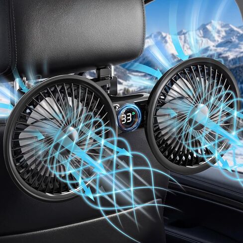 Car Fans for Backseat for Kids,Rechargeable Car Backseat Fan for Car Back Seat in Kuwait