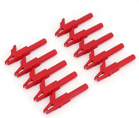 10Pcs Brass 56mm Insulated Electrical Test Clip With 4mm Banana Jack(Blue x 10) in Kuwait