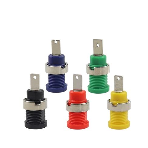 40PCS Insulated Safety 32A 4mm Banana Socket Terminal 5 Colors Female Jack Panel Mount Socket Binding Post Wire Connector(40 Blue) in Kuwait