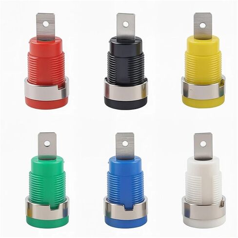 20PCS 4MM Insulated Banana Plugs Female Jack Socket 6 Colors Multimeter Panel Mount Binding Post Terminal Socket Connector(LW Green x 20pcs) in Kuwait
