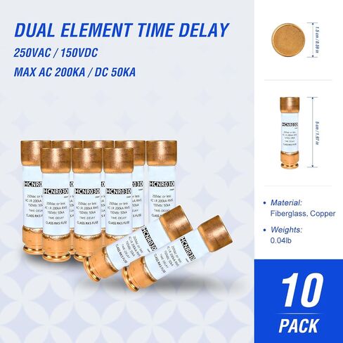 Z 30 Amp 250V Dual Element Time Delay Class RK5 Cartridge Fuse 10-Pack - UL Listed in Kuwait