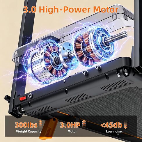Treadmill with 12% Incline,Foldable Treadmill for Home,with 12 HIIT Modes,APP,Speaker,Heart Rate,7.45MPH 3 in 1 Walking Pad Treadmill,3.0HP Brushless Motor,300 LBS Capacity,with LED Display in Kuwait