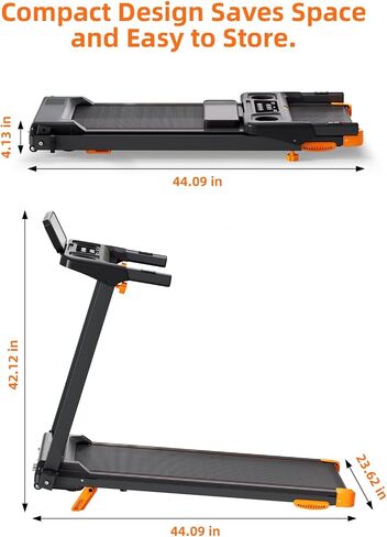 Treadmill with 12% Incline,Foldable Treadmill for Home,with 12 HIIT Modes,APP,Speaker,Heart Rate,7.45MPH 3 in 1 Walking Pad Treadmill,3.0HP Brushless Motor,300 LBS Capacity,with LED Display in Kuwait