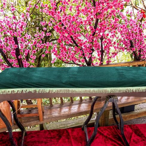 MAGICLULU Velvet Tassel Dust Cover for Guzheng, Protective Antique Style Instrument Cover in Dark Green, Universal Fit Guzheng Decorative Dustproof Sleeve for Musical Instruments in Kuwait