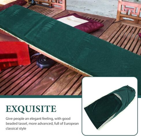 MAGICLULU Velvet Tassel Dust Cover for Guzheng, Protective Antique Style Instrument Cover in Dark Green, Universal Fit Guzheng Decorative Dustproof Sleeve for Musical Instruments in Kuwait