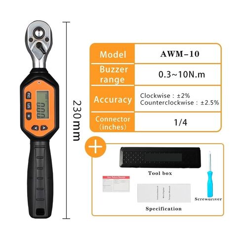 Torque Gauges, Adjustable Preset MINI Digital Torque Wrench Bicycle Car Repair Tool Silicon RubberSpanner10N.M ~100N.M1/4" 3/8" 1/2" in Saudi Arabia